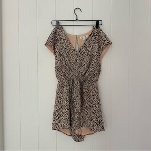 Leopard Print V-Neck Romper